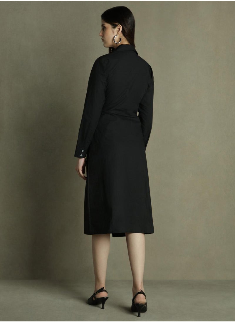 Belted Black Dress