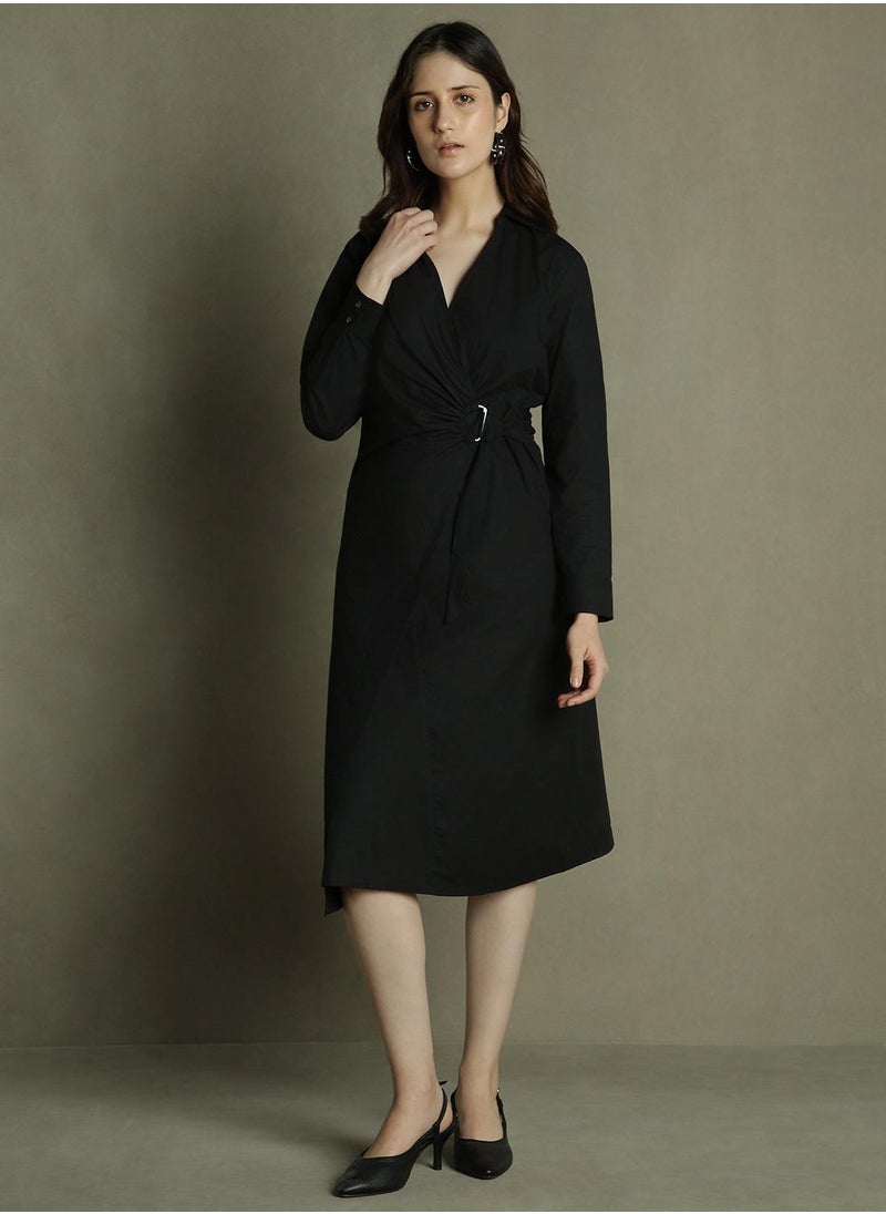 Belted Black Dress
