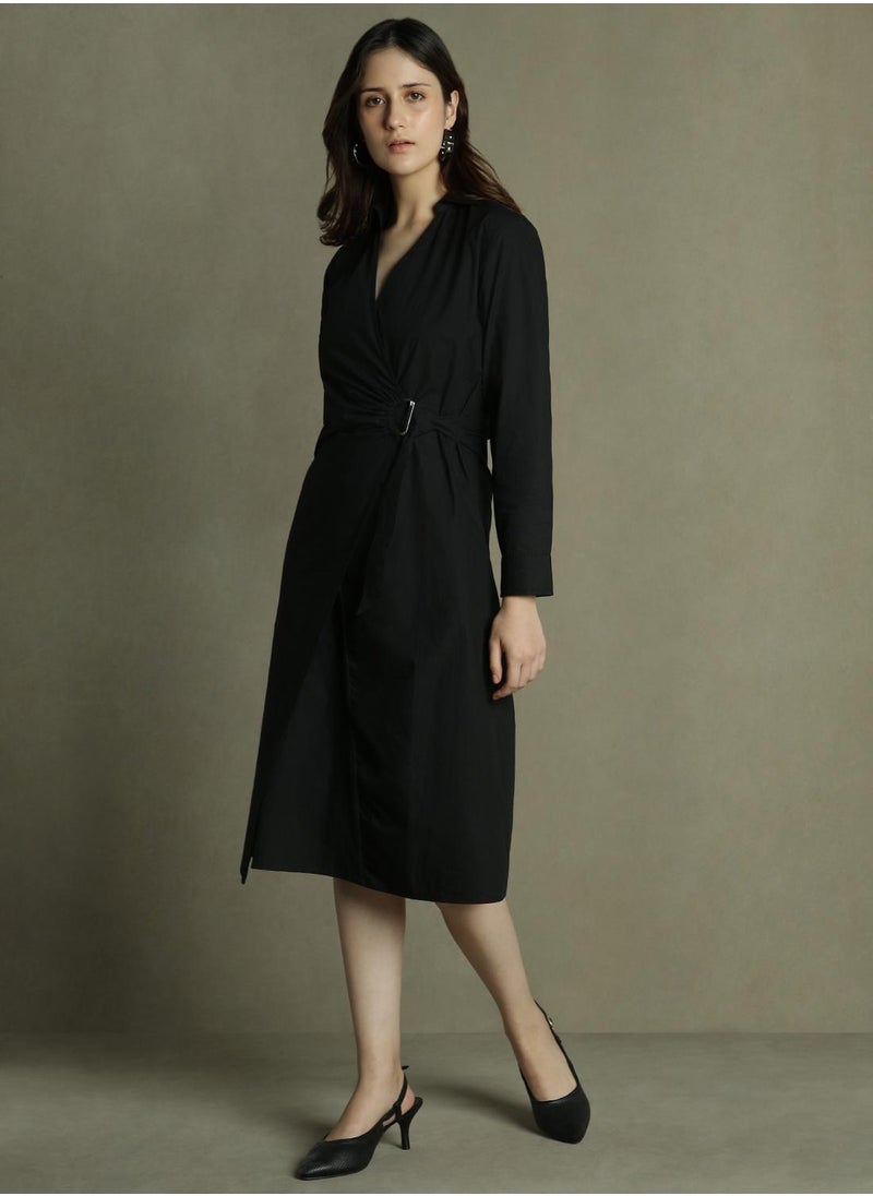 Belted Black Dress