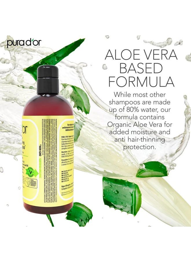 16 Oz Original Gold Label Anti-Thinning Biotin Shampoo Natural Earthy Scent, CLINICALLY TESTED Effective Results, Herbal Hair Thickening Products, 3-1 Wash, Women & Men, Color Treated Hair