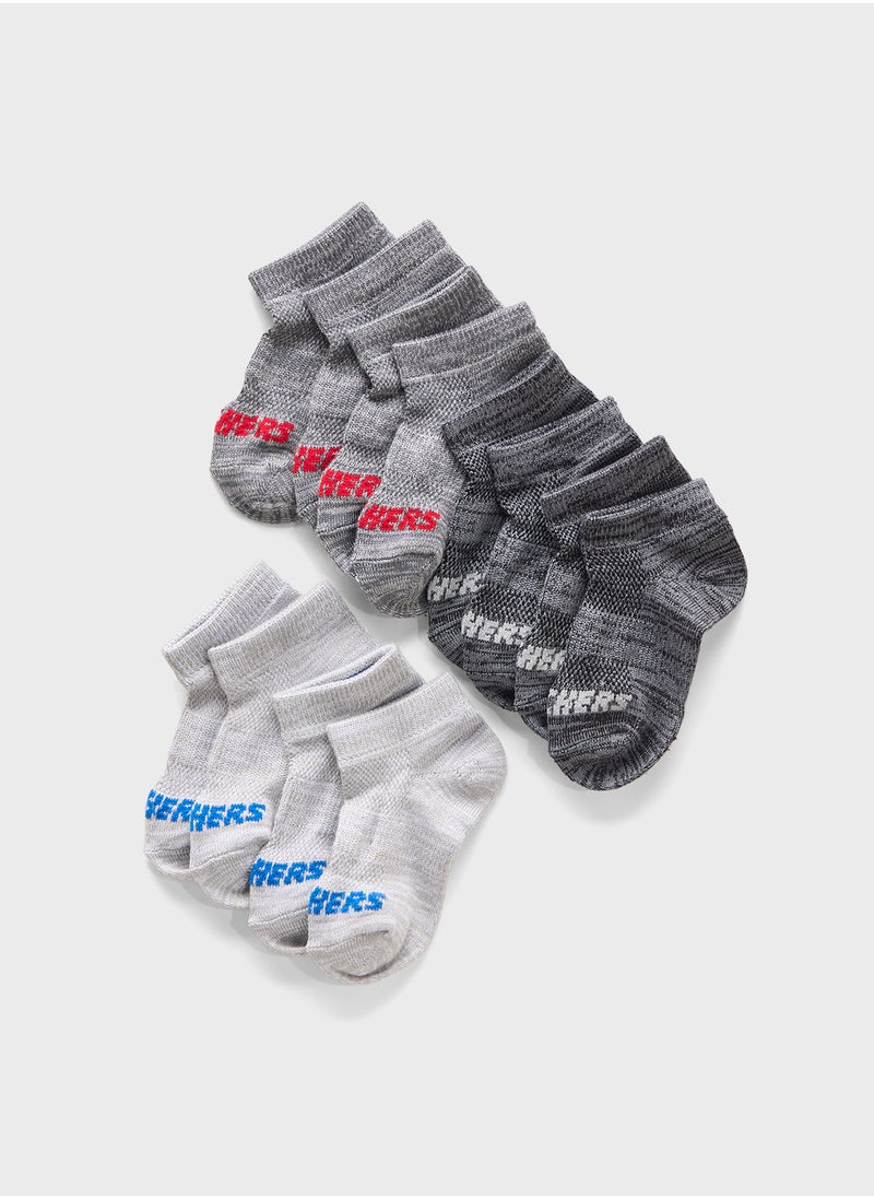 Kids 6 Pack Non Terry Socks