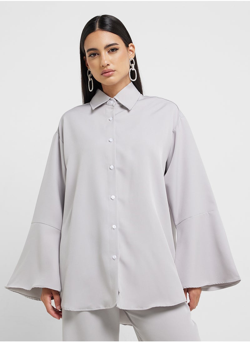 Button Down Shirt & High Waist Pants
