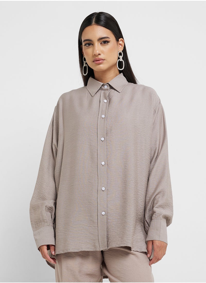Button Down Shirt & High Waist Pants