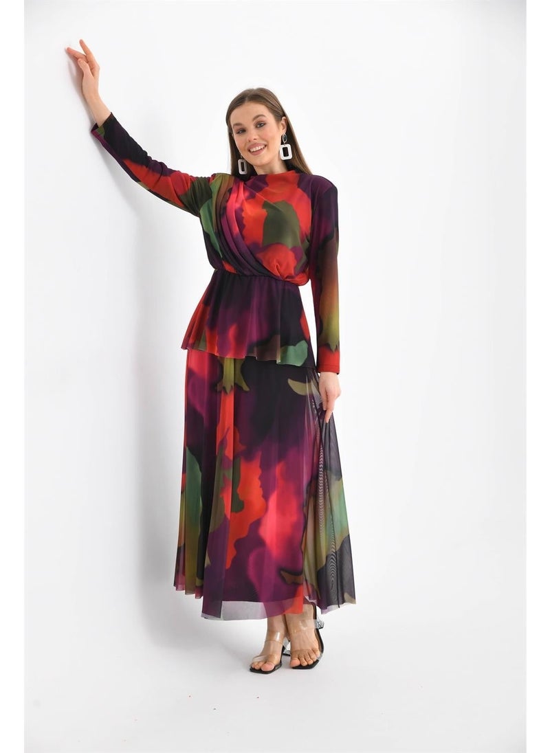 Women's Lycra Tulle Suit Purple