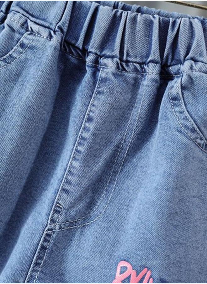 Blue Slim Mid Rise Solid jeans