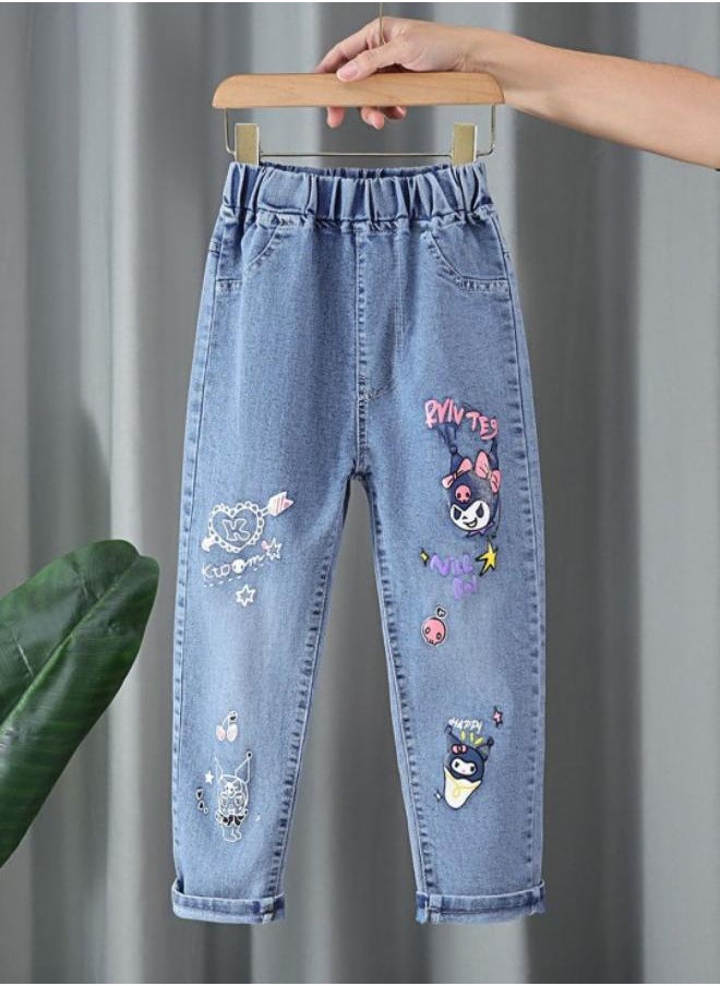 Blue Slim Mid Rise Solid jeans