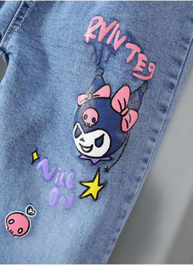 Blue Slim Mid Rise Solid jeans