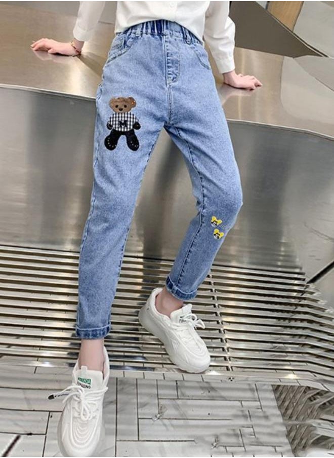 Blue Slim Mid Rise Solid jeans