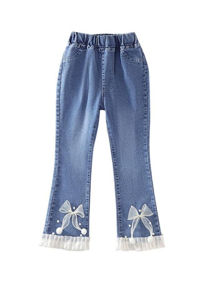 Blue Straight High Rise Solid jeans
