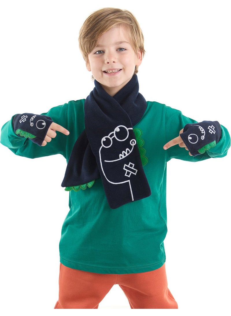 Caterpillar Dino Boy Scarf - Glove Set
