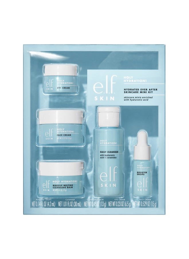 SKIN Holy Hydration! Hydrated Ever After Skincare Mini Kit, Cleanser, Makeup Remover, Moisturiser & Eye Cream For Hydrating Skin, Airplane-Friendly Sizes