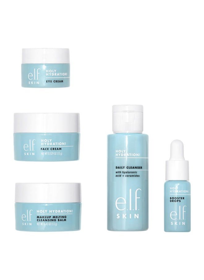 SKIN Holy Hydration! Hydrated Ever After Skincare Mini Kit, Cleanser, Makeup Remover, Moisturiser & Eye Cream For Hydrating Skin, Airplane-Friendly Sizes