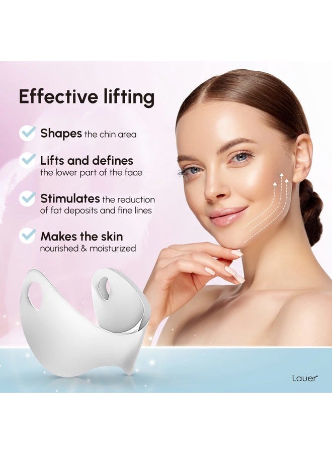 V Shaped Contouring Face Mask Line Shaping Lifting Belt Neck Reduction Jawline Lift Tape Enhancer Face Patch Firming Tightening Skin Chin Up Sculpting Collagen Mask Hyaluronic Acid Aloe Vera 5 pcs