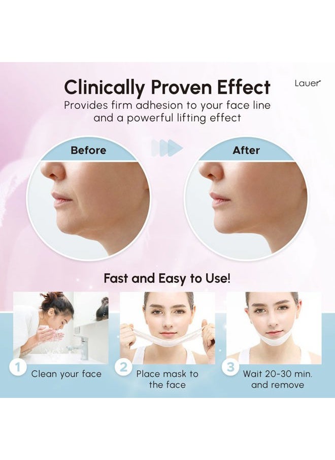 V Shaped Contouring Face Mask Line Shaping Lifting Belt Neck Reduction Jawline Lift Tape Enhancer Face Patch Firming Tightening Skin Chin Up Sculpting Collagen Mask Hyaluronic Acid Aloe Vera 5 pcs