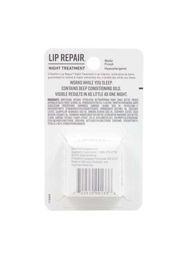 Lip Repair Night Treatment Lip Balm for Dry, Cracked Lips - 0.25 Ounce Jar (1 Pack) - Moisturizer Extremely Cracked, Dry Lips