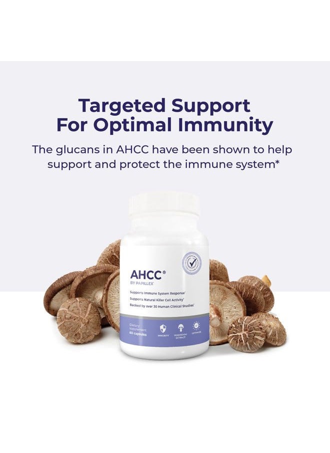 AHCC Supplement - Maximum Strength - Natural Immune Support Extract - Maintains Natural Killer Cell Activity - 20+ Human Research Studies - 60 Veggie Capsules (3 Pack)