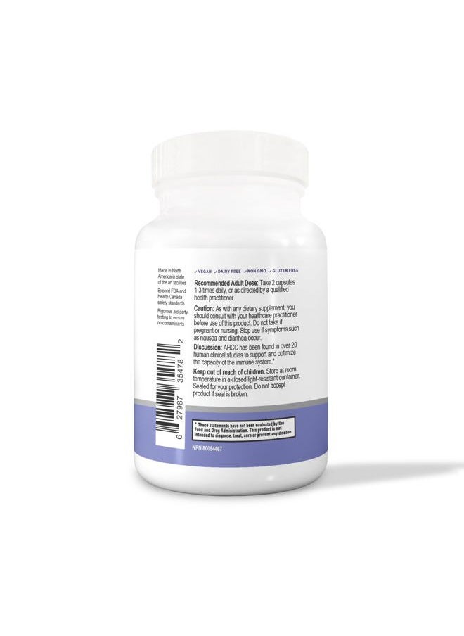 AHCC Supplement - Maximum Strength - Natural Immune Support Extract - Maintains Natural Killer Cell Activity - 20+ Human Research Studies - 60 Veggie Capsules (3 Pack)