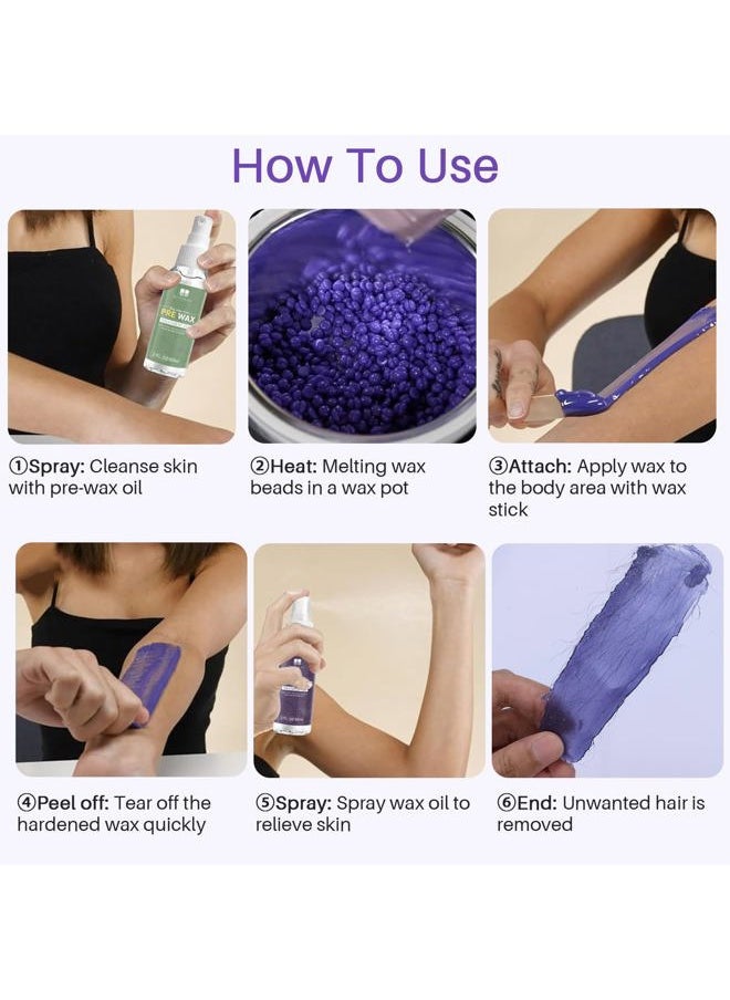 Brazilian and Bikini Waxing Kit for Women, Hard Wax Warmer for Face, Legs, and Body, At Home Hair Removal Kit, Beginner Friendly, Quick Heating, 28 Accessories