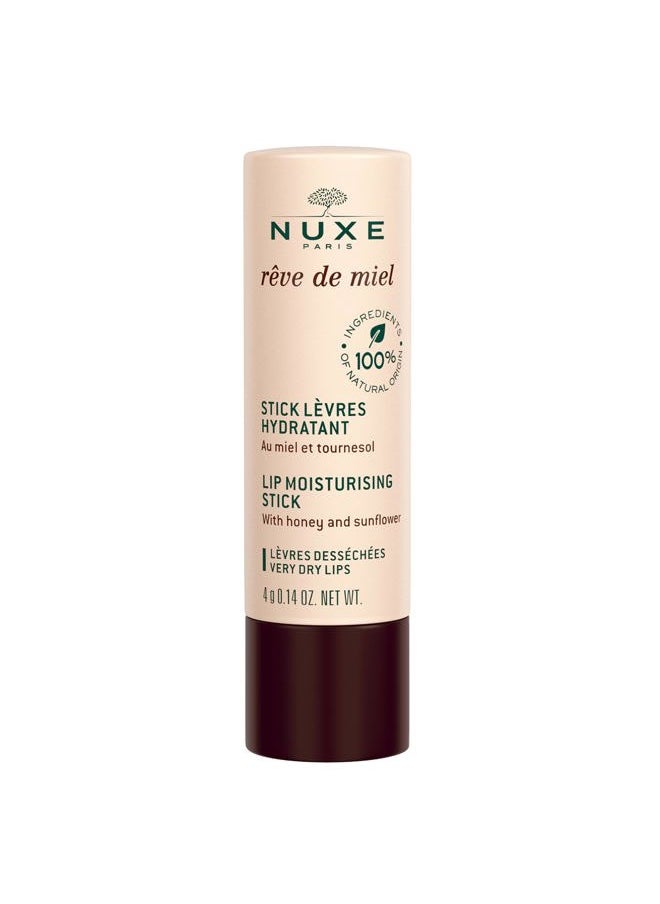 NUXE Rêve de Miel Lip Stick - 100% Natural Organic Moisturizer for Cracked & Dry Lips With Shea Butter & Vitamin E, 0.14 Oz