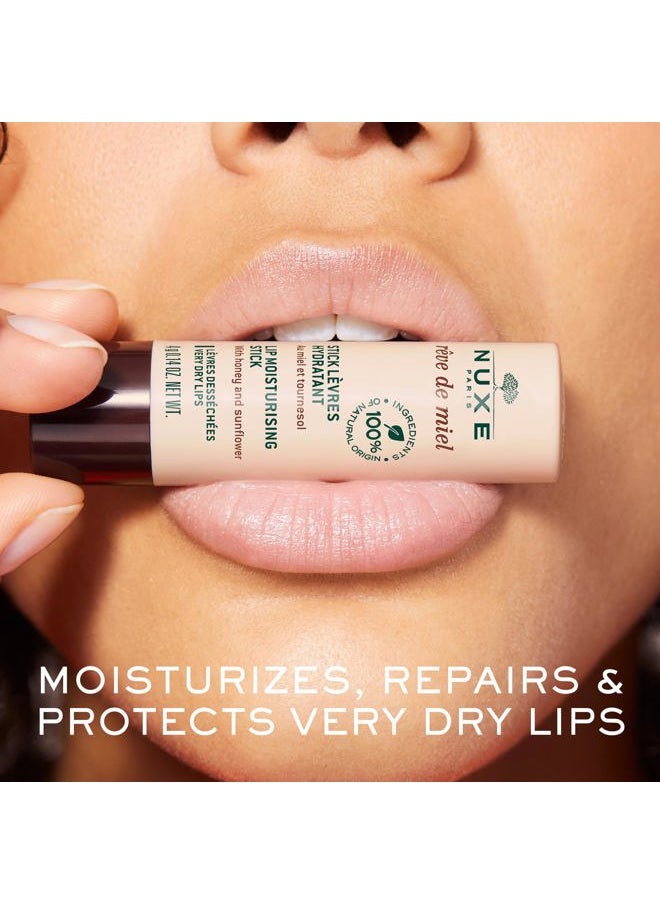 NUXE Rêve de Miel Lip Stick - 100% Natural Organic Moisturizer for Cracked & Dry Lips With Shea Butter & Vitamin E, 0.14 Oz