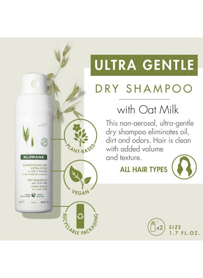 Dry Shampoo Powder With Oat Milk - Eco Friendly Non-Aerosol Formula - Gentle Formula Instantly Revives Hair - Paraben & Sulfate-Free - 1.7 Oz