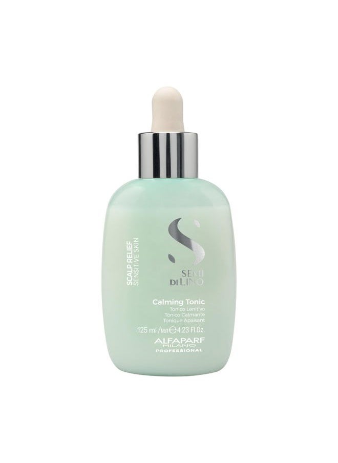 Alfaparf Milano Semi Di Lino Scalp Relief Calming Tonic for Sensitive Skin - Calming Dry Scalp Treatment & Scalp Detox to Soothe, Sleek and Shine - Professional Salon Quality (4.23 oz / 125 ml)