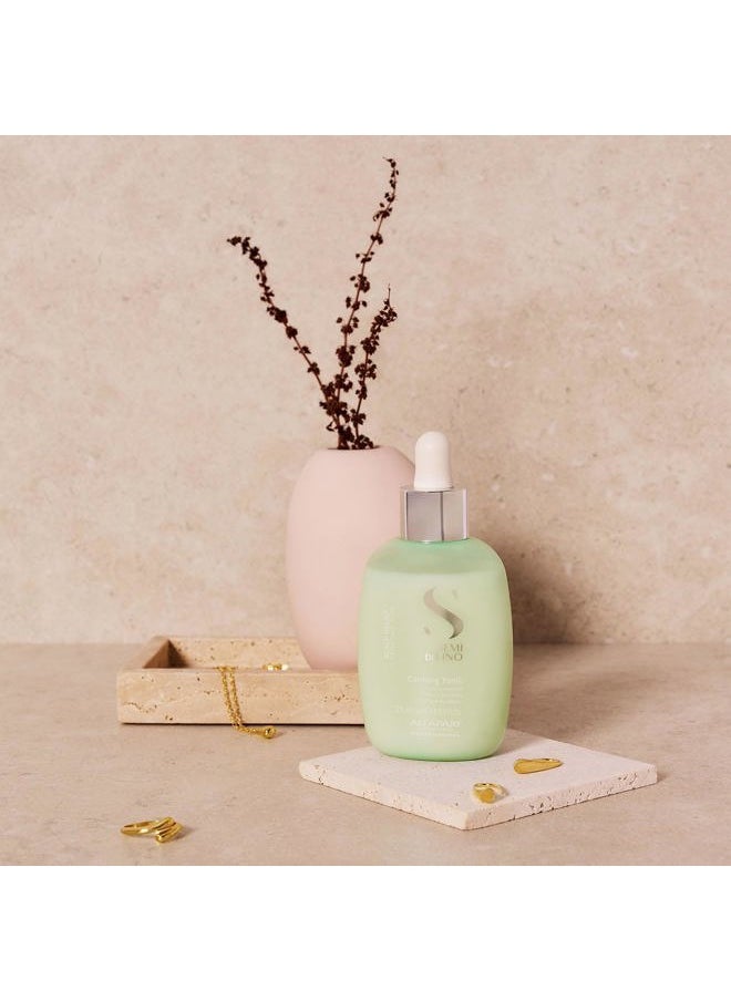 Alfaparf Milano Semi Di Lino Scalp Relief Calming Tonic for Sensitive Skin - Calming Dry Scalp Treatment & Scalp Detox to Soothe, Sleek and Shine - Professional Salon Quality (4.23 oz / 125 ml)