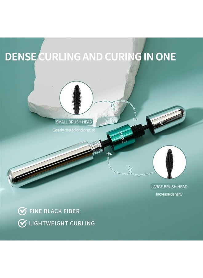2 in 1 Mascara 5x Longer Waterproof Lash Cosmetics Natural Lengthening and Thickening Effect No Clumping Superstrong Magic 4d Silk Fiber