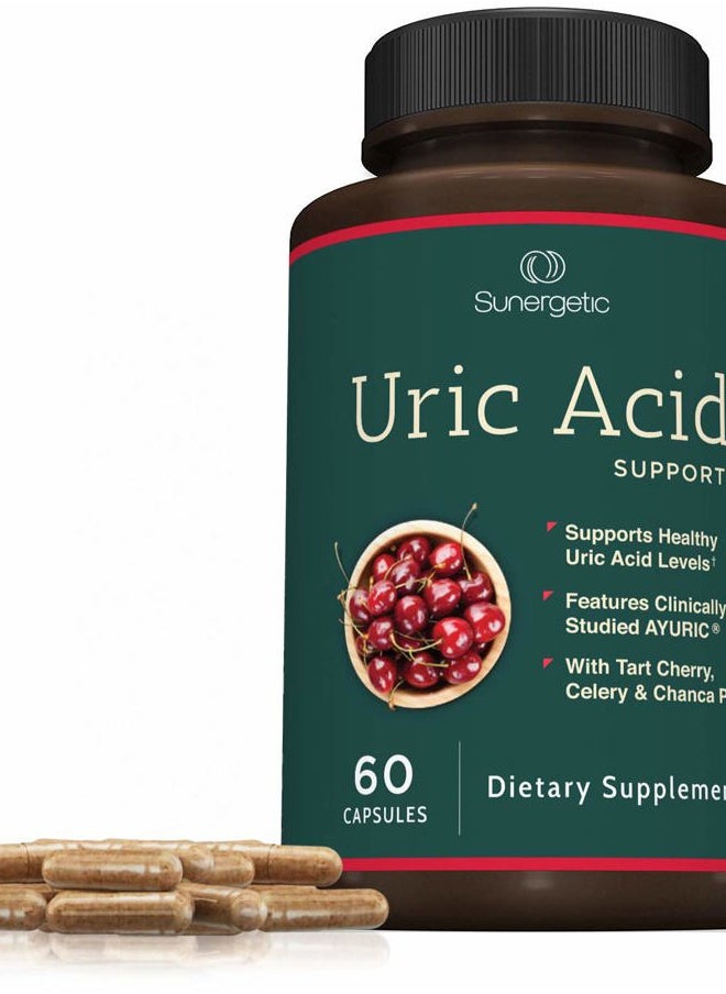 Premium Uric Acid Support Supplement – Uric Acid Cleanse & Kidney Support – Includes Tart Cherry, Chanca Piedra, Celery Extract & Turmeric - 60 Capsules