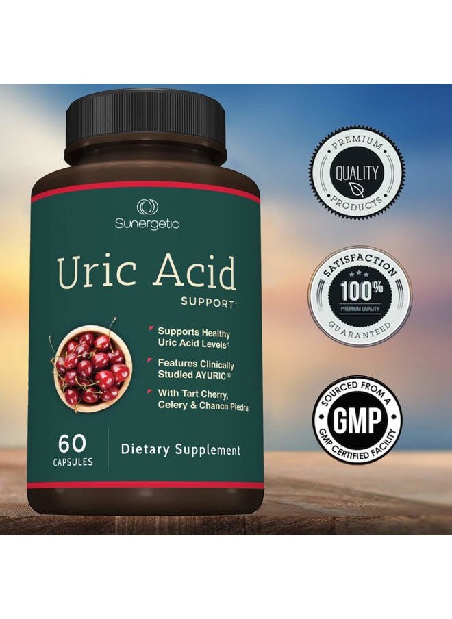 Premium Uric Acid Support Supplement – Uric Acid Cleanse & Kidney Support – Includes Tart Cherry, Chanca Piedra, Celery Extract & Turmeric - 60 Capsules