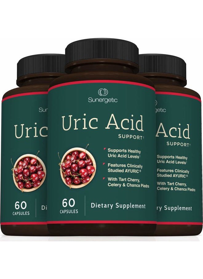 Premium Uric Acid Support Supplement – Uric Acid Cleanse & Kidney Support – Includes Tart Cherry, Chanca Piedra, Celery Extract & Turmeric - 60 Capsules