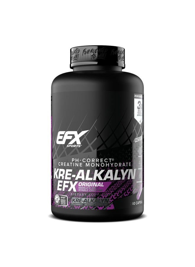 Kre-Alkalyn EFX | pH Correct Creatine Monohydrate Pill Supplement | Strength, Muscle Growth & Performance | 120 Servings, 240 Capsules