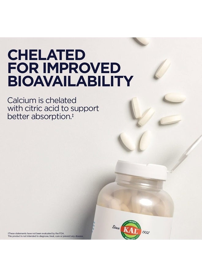 Calcium Citrate 1000mg, Calcium Supplements for Women and Men, Bone Health, Teeth, Nervous, Muscular & Cardiovascular System Support, Gluten Free and Lab Verified, 60 Servings, 180 Tablets