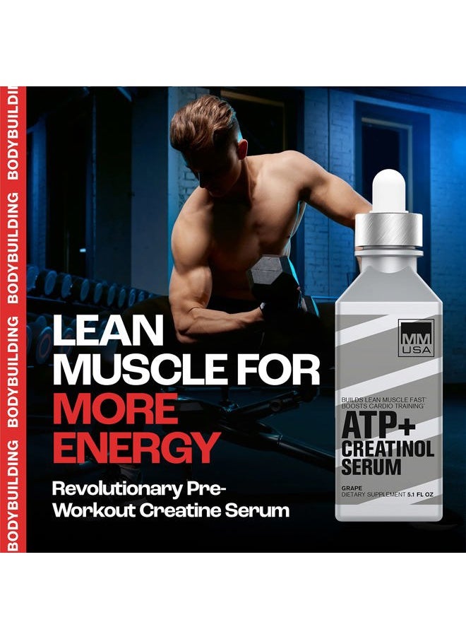 ATP+: Men's Creatine Serum. Maximize Workouts with Enhanced Energy. Boost Muscle, Strength & Recovery. Rich in Amino Acids & Vitamins. With Joint Support. Top Pre-Workout Solution. 5.1 Fl Oz