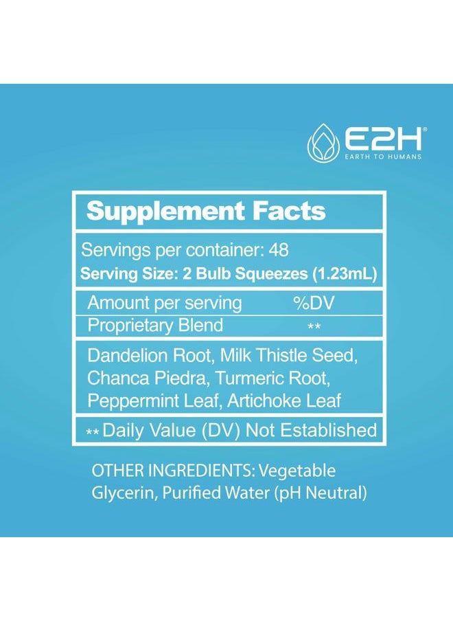 Milk Thistle Extract for Liver Cleanse Detox & Repair - Herbal Liver Support Supplement with Artichoke Extract, Dandelion Root, Chanca Piedra, and More - 2 Fl Oz by E2H