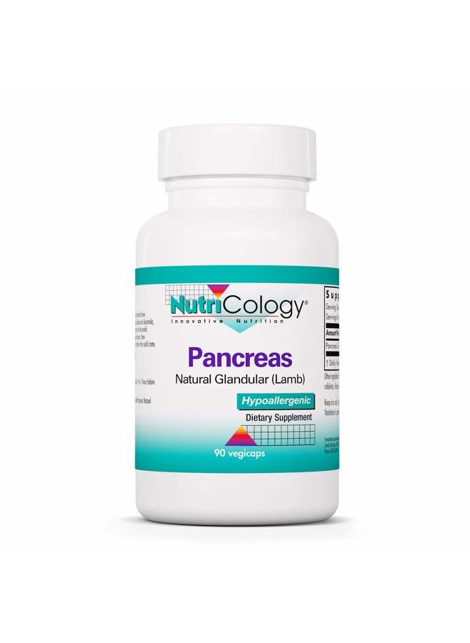 Pancreas Lamb Supplement - Pancreas Natural Glandular, Pancreatic Enzymes, Digestive Enzymes for Pancreas, Amylase, Protease, Lipase, Hypoallergenic 425mg - 60 Count