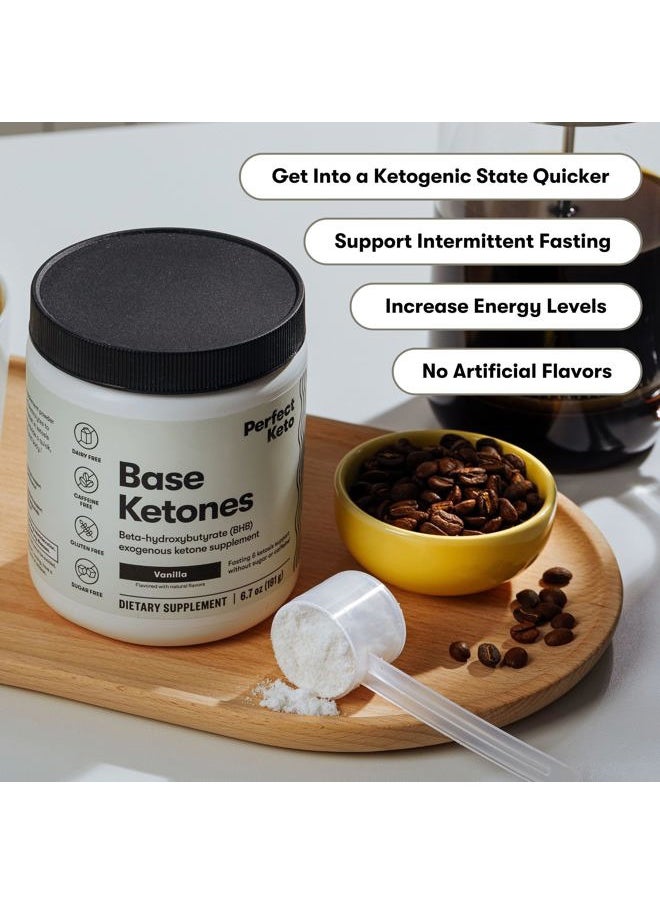 Exogenous Ketones Powder, BHB Salts Supplement for Ketosis & Fasting, Plus Electrolytes for Hydration, Caffeine Free Energy, Keto Diet, Focus & Workout Support, Vanilla, 6.7 oz