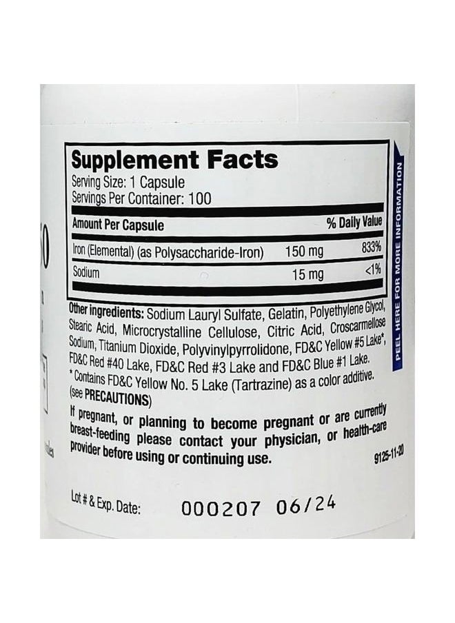 Breckenridge Ferrex 150 Polysaccharide Iron Complex Caps 100ct *Non Blister* by 