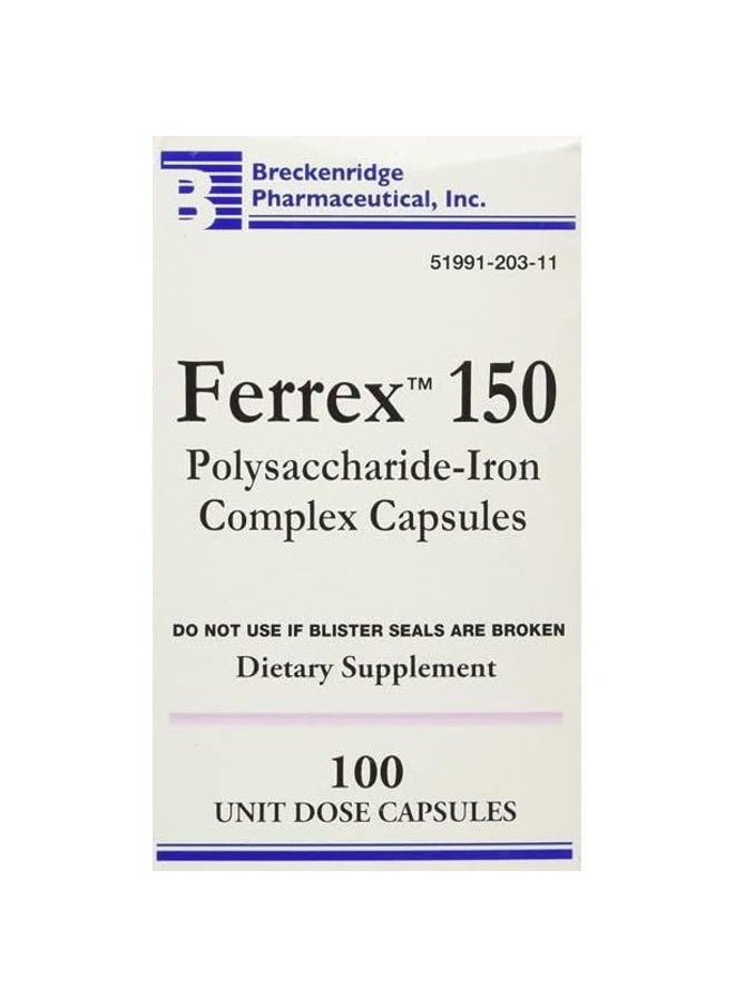 Breckenridge Ferrex 150 Polysaccharide Iron Complex Caps 100ct *Non Blister* by 
