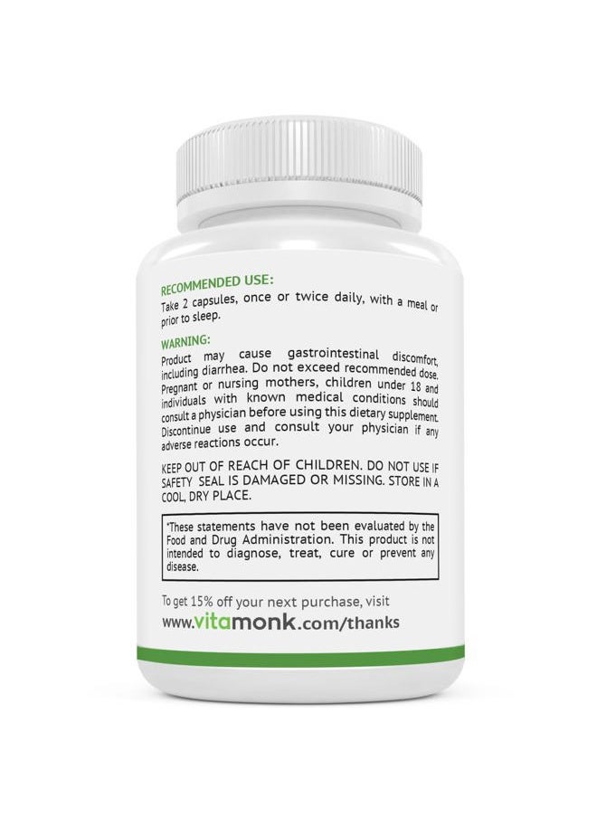 Quad Magnesium Blend by Vitamonk - with Magnesium Orotate, Glycinate Chelate, Magnesium Taurate and Di- Magnesium Malate - High Absorption Magnesium Complex for Sleep, Heart, and Mood