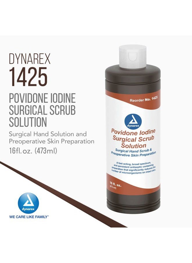 Povidone-Iodine Scrub Solution, Antiseptic Solution for Skin and Mucosa, Ideal for Surgical Site Preparation, Contains Povidone Iodine 7.5%, 16 fl. oz., 1 Bottle