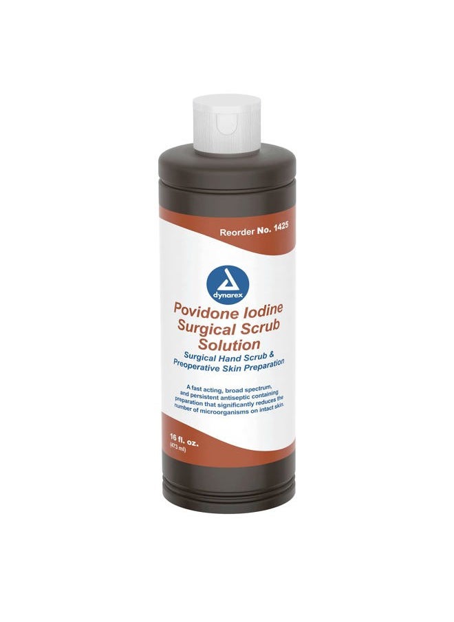 Povidone-Iodine Scrub Solution, Antiseptic Solution for Skin and Mucosa, Ideal for Surgical Site Preparation, Contains Povidone Iodine 7.5%, 16 fl. oz., 1 Bottle
