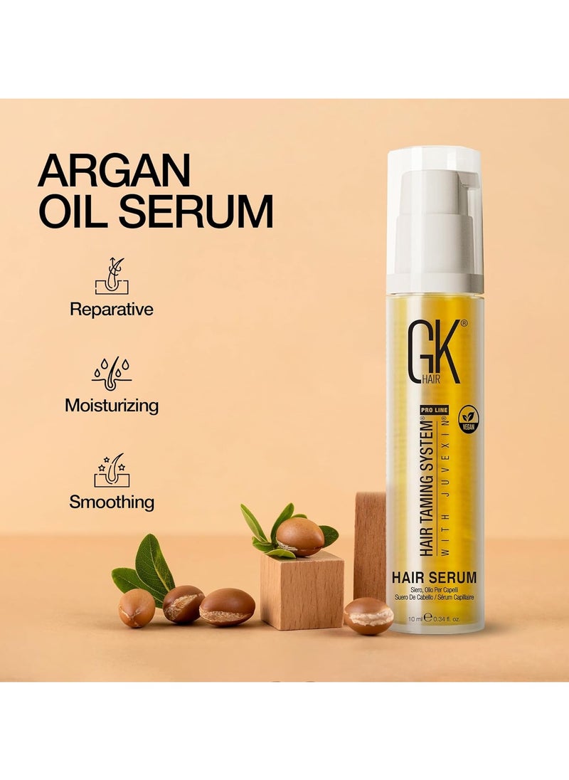 Argan Oil Anti Frizz Hair Mini Serum 10ml Styling Smoothing Strengthening Hydrating Nourishing Heat Protection Shine Frizz Dry Damage Hair Repair