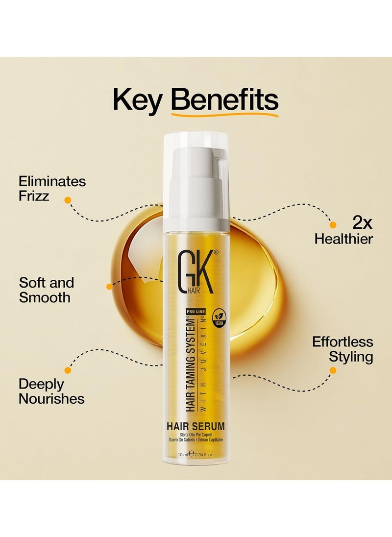 Argan Oil Anti Frizz Hair Mini Serum 10ml Styling Smoothing Strengthening Hydrating Nourishing Heat Protection Shine Frizz Dry Damage Hair Repair