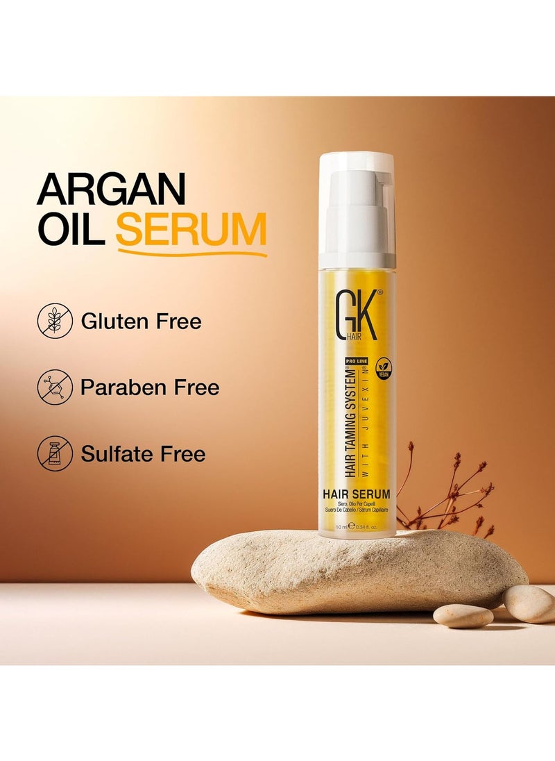Argan Oil Anti Frizz Hair Mini Serum 10ml Styling Smoothing Strengthening Hydrating Nourishing Heat Protection Shine Frizz Dry Damage Hair Repair