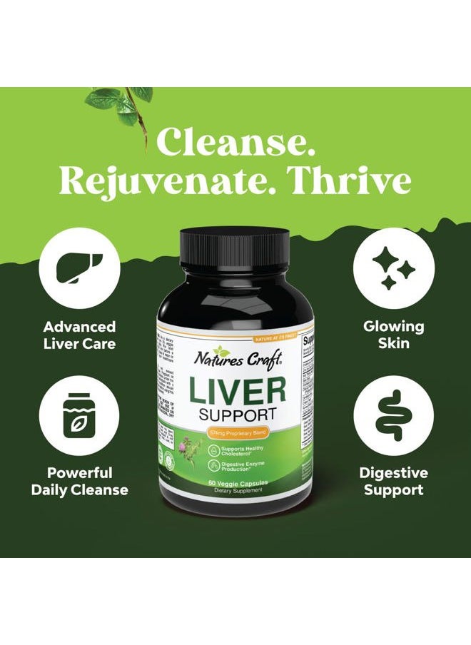 Liver Support Milk Thistle Supplement for Liver Cleanse Detox & Repair - Advanced Milk Thistle and Dandelion Root Supplement with Choline, Beetroot & Artichoke Extract - 60 Pills
