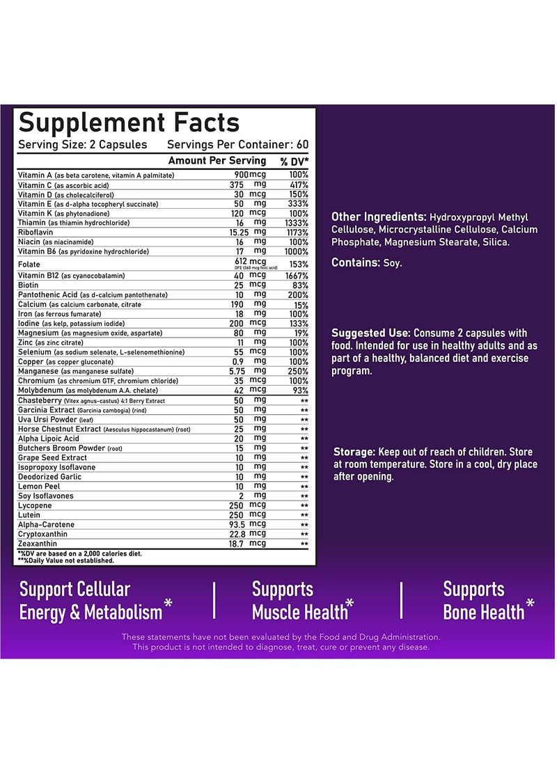 Women's Multivitamin and Multimineral for Active Women 120 Capsules 120 Capsules