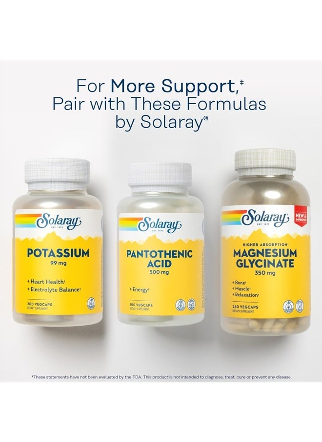 Solaray Pantothenic Acid 500mg - Vitamin B 5 for Coenzyme-A Production and Energy Metabolism, Hair, Skin, and Nails Support - Vegan, Lab Verified, 60-Day Guarantee - 100 Servings, 100 VegCaps