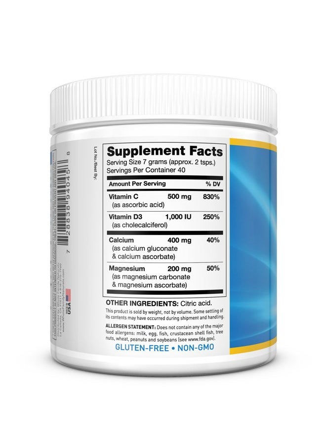 Calcium Magnesium Powder Supplement - CalMag Plus with Vitamin C & D3 - Gluten Free, Non GMO - Natural Calm Cal Mag Drink - Cal-Mag for Muscles - Calm Sleep Magnesium Drink Powder - Calcium Supplement