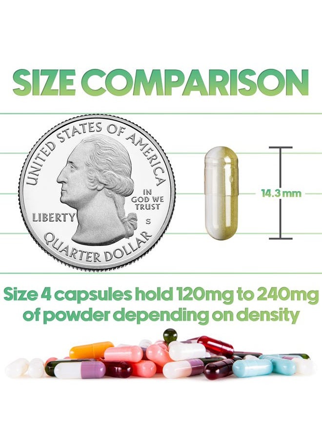 Size 4 Empty Capsules - 100 Count Small Clear Empty Gelatin Capsules - Empty Pill Capsules - DIY Capsule Filling - Bovine Pill Capsules Empty Gel Caps